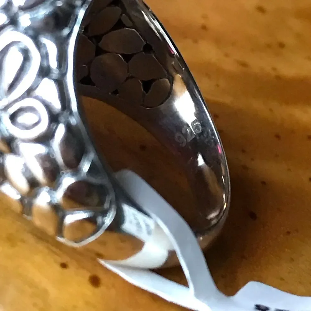 Natural Ruby Sterling Silver Ring Size 7